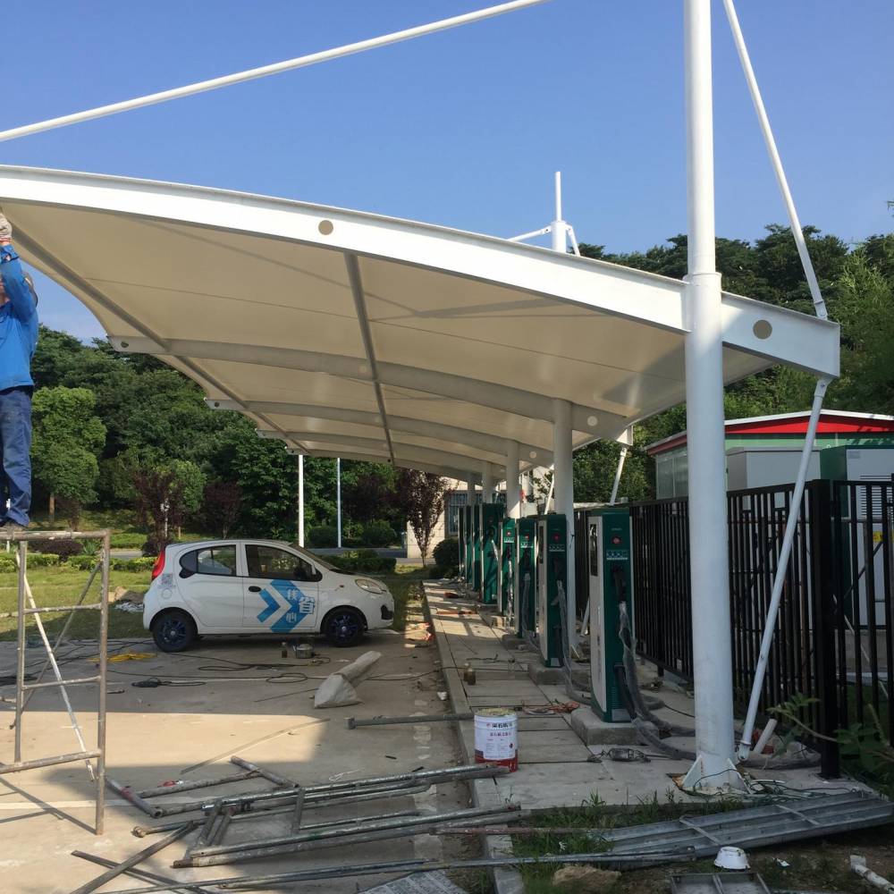 闽清电动车棚永泰钢结构雨棚搭建平潭膜结构汽车停车棚上门安装图片