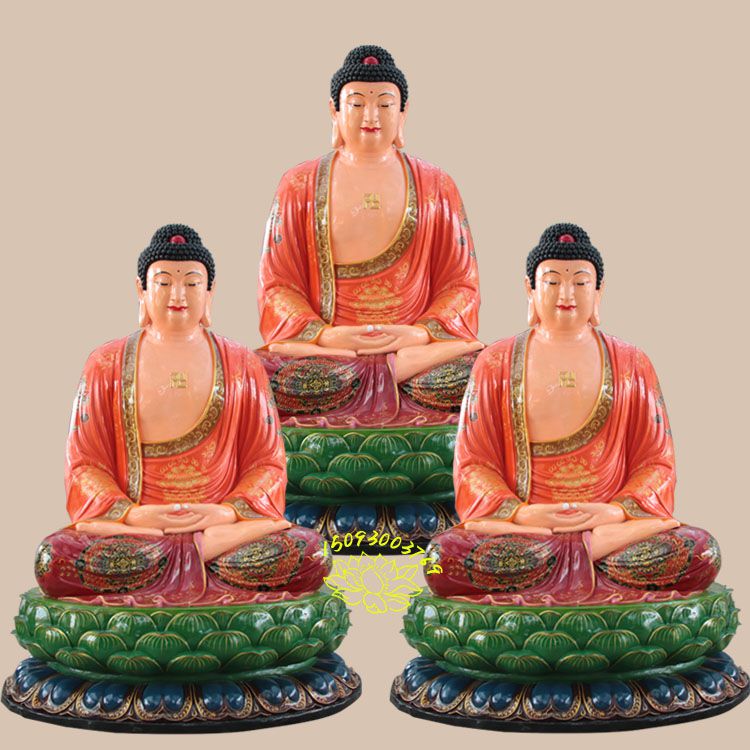 五方佛五世佛燃灯古佛佛像众缘厂家销售贴金神像三宝佛三世佛塑像