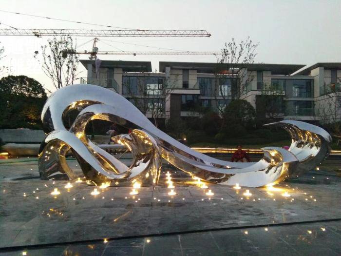波浪雕塑工厂供应商大型波浪雕塑公司校园主题波浪雕塑