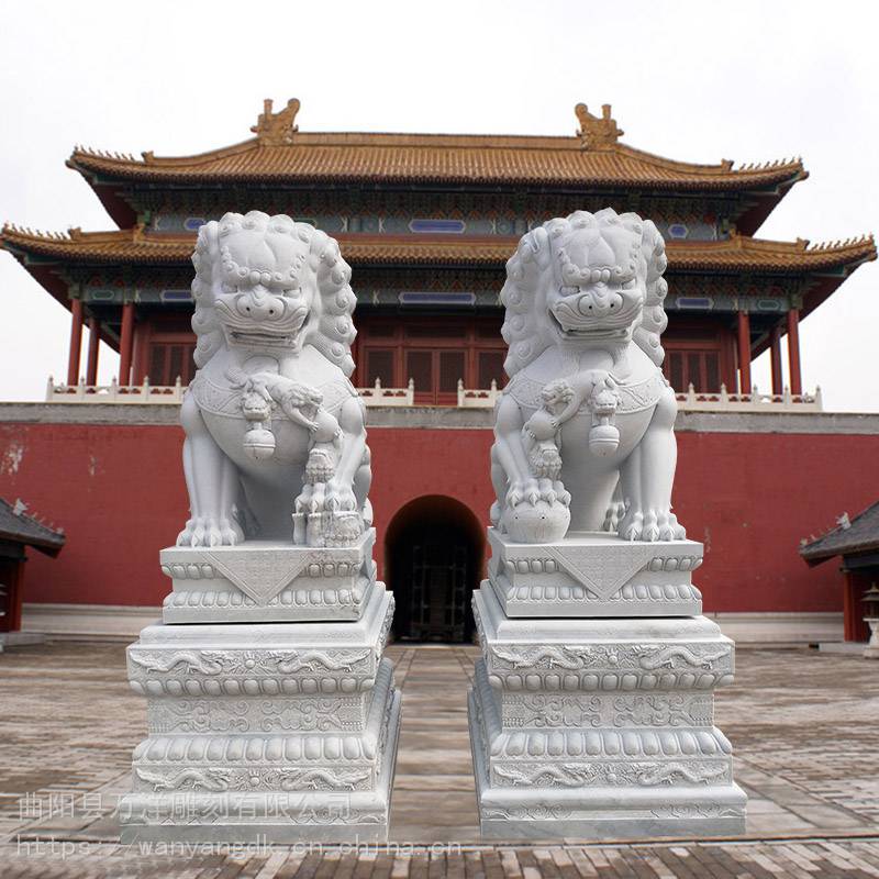 曲阳石雕汉白玉石狮子一对天安门广场大型狮子动物雕塑门口镇宅风水