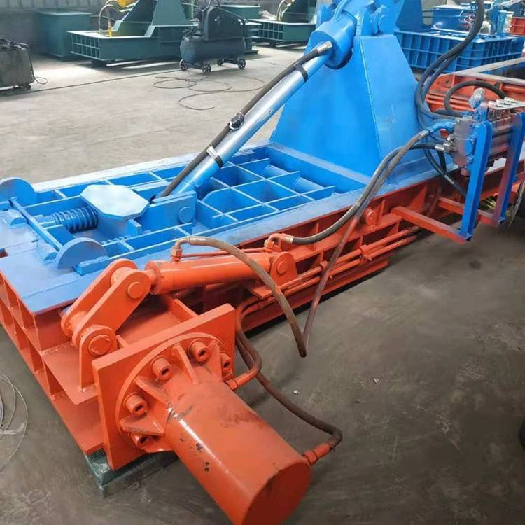 亿达供应卧式金属压块机160铝铁屑压扁机铁丝钢筋打块机