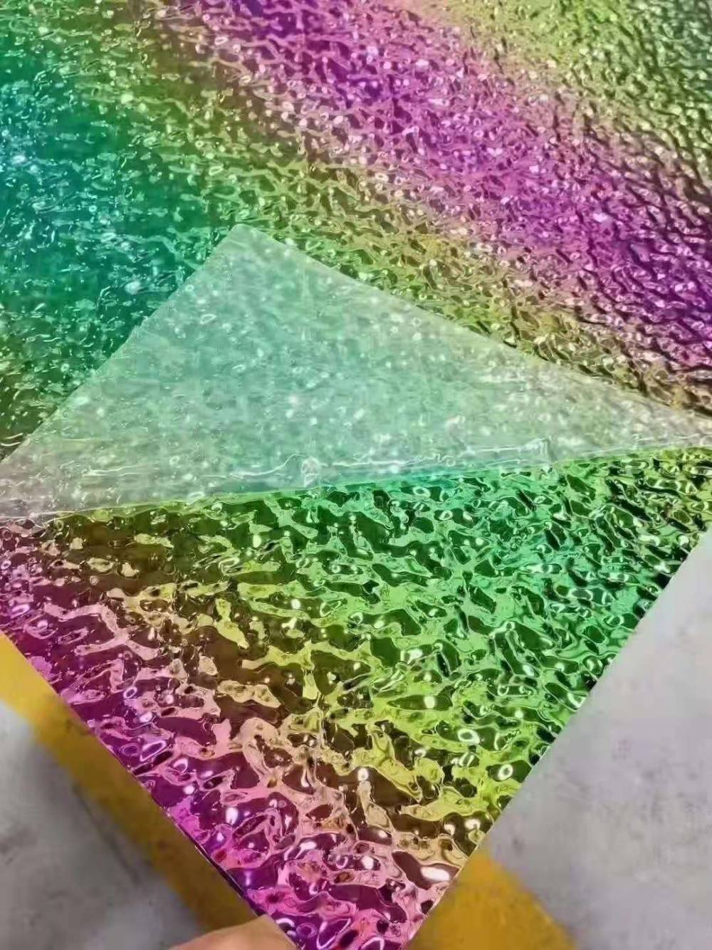 201304不锈钢幻彩水波纹板镜面金属水波浪板黑钛天花吊顶装饰凹凸镜面