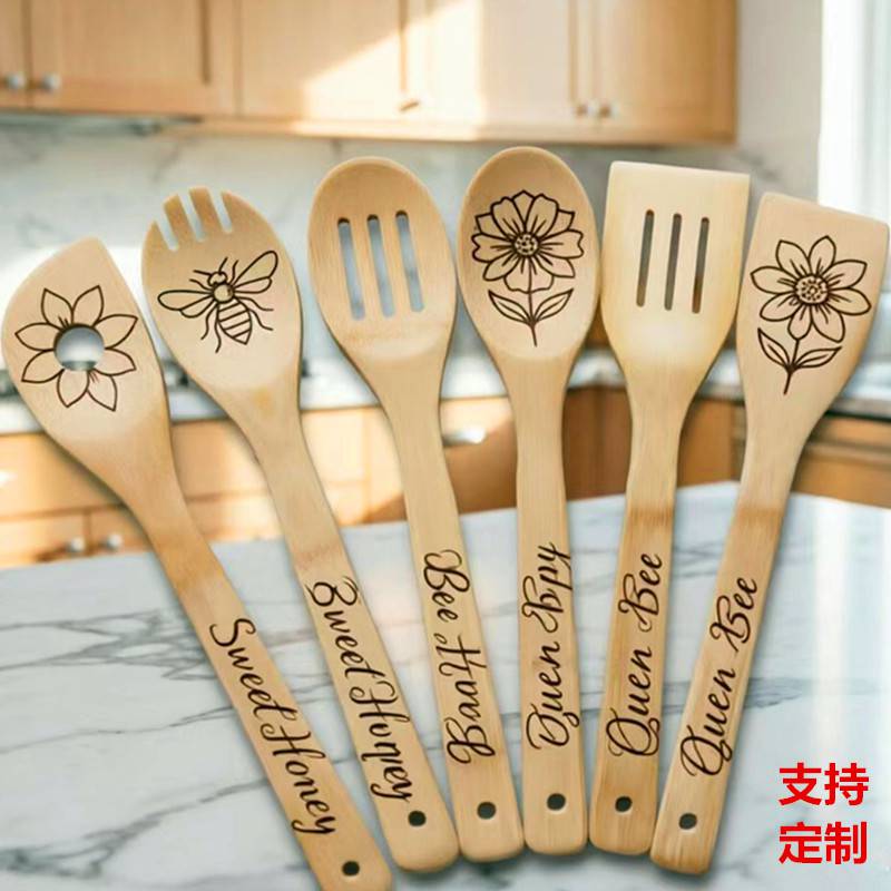 圣诞节 万圣节 竹铲激光雕刻 竹铲套装 竹木制品 工艺品 日用品
