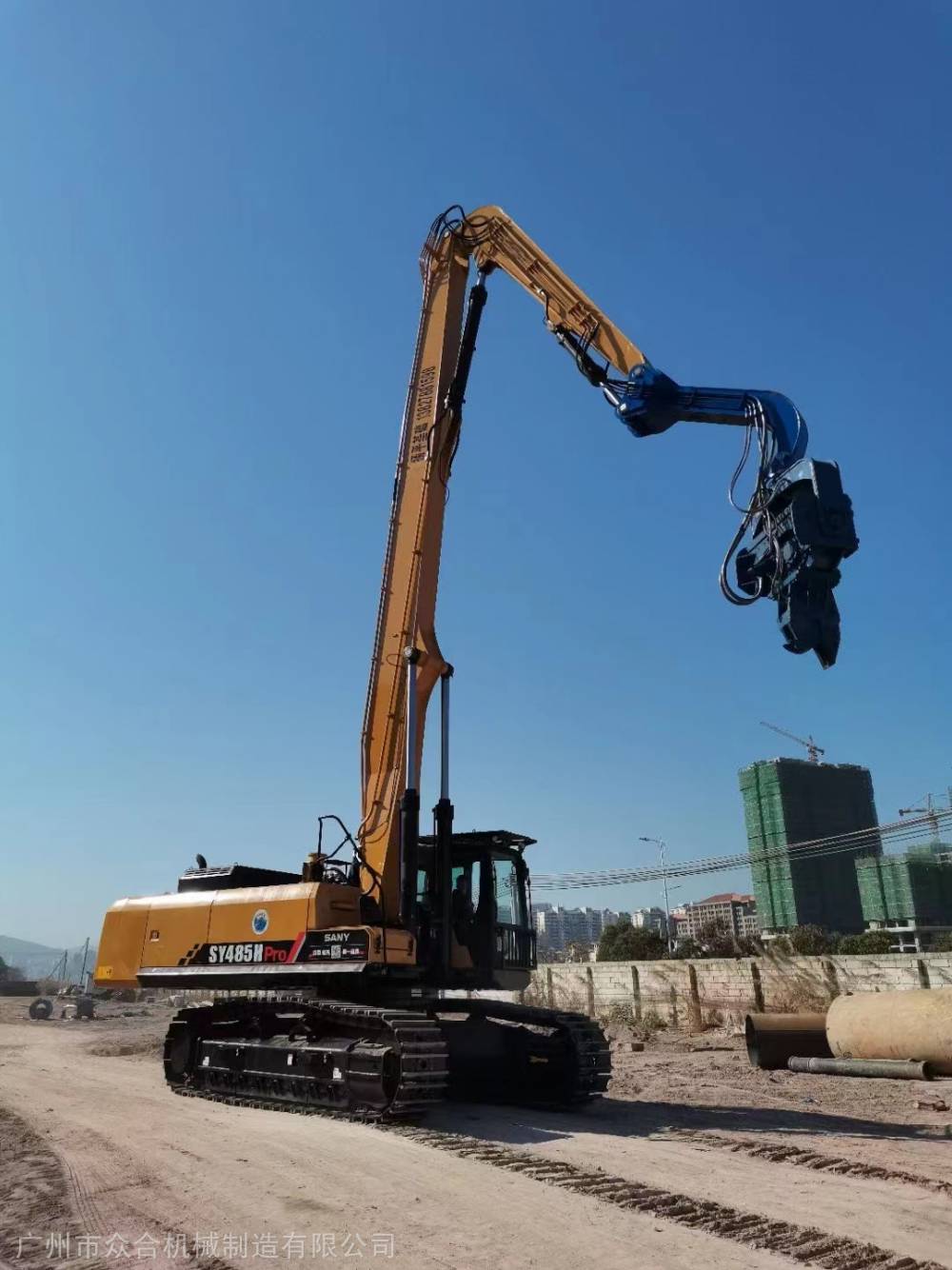 挖掘机16米打桩臂定做 采用Q355B/Q690D加厚高强板制造