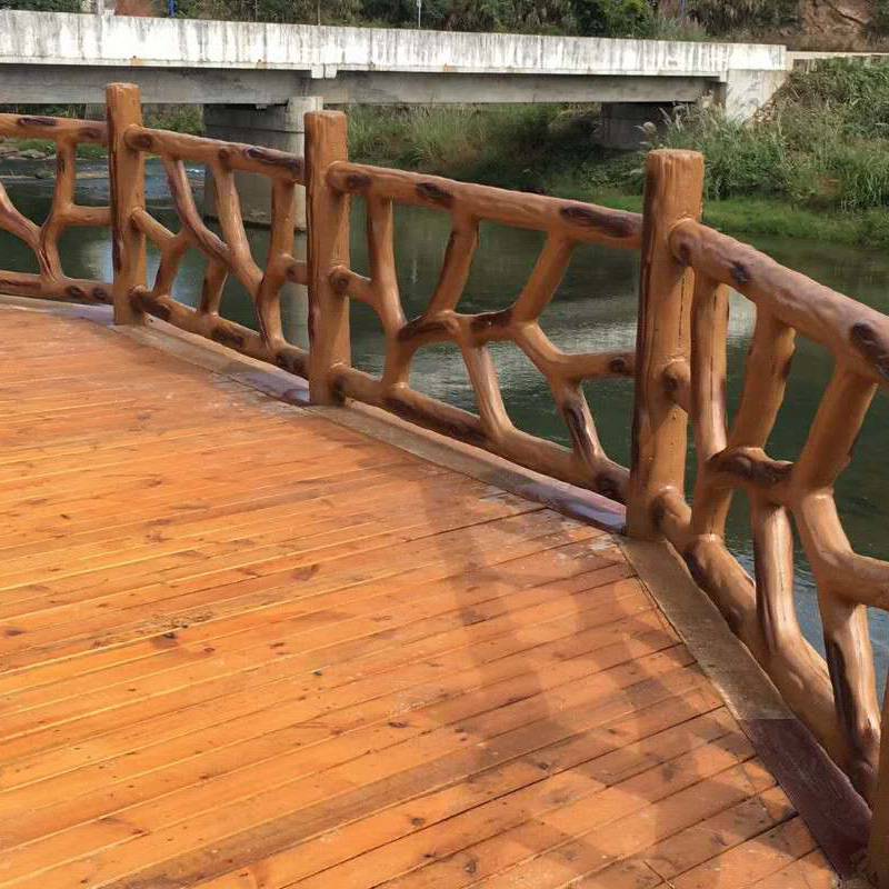 仿木护栏水泥钢筋仿树藤异性树杈栏杆乡村河道景区围栏全国安装