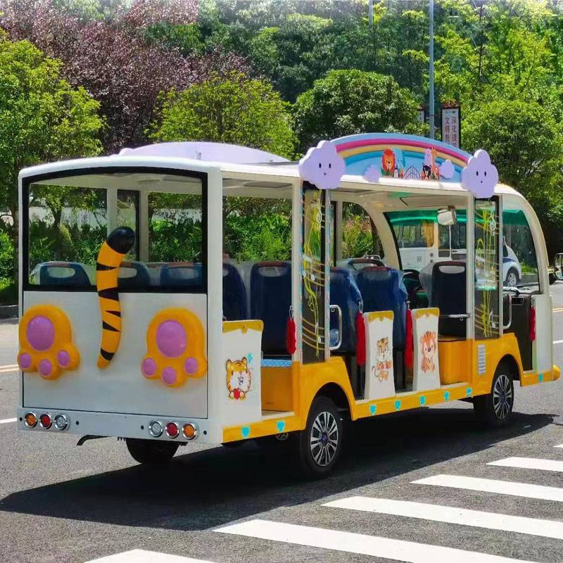 卡通观光车14座景区电动游览车厂家供应游乐场旅游车