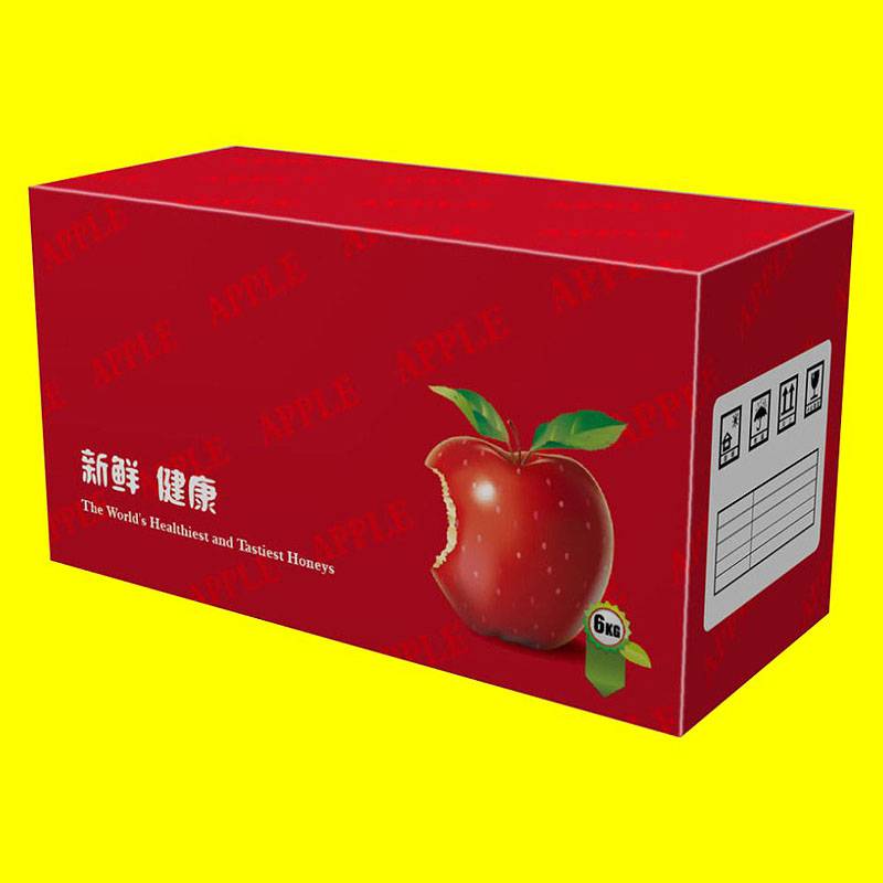 青岛苹果黄纸箱厂家供应苹果包装箱子定做水果礼品盒生产设计