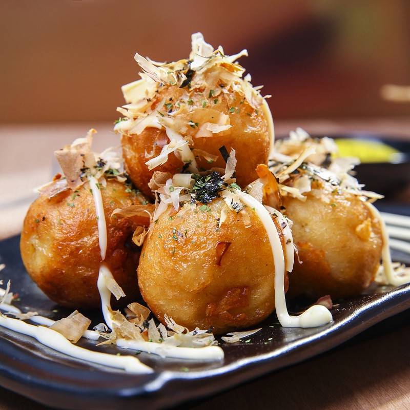 章鱼丸子章鱼粒烧烤油炸冷冻小吃章鱼丸