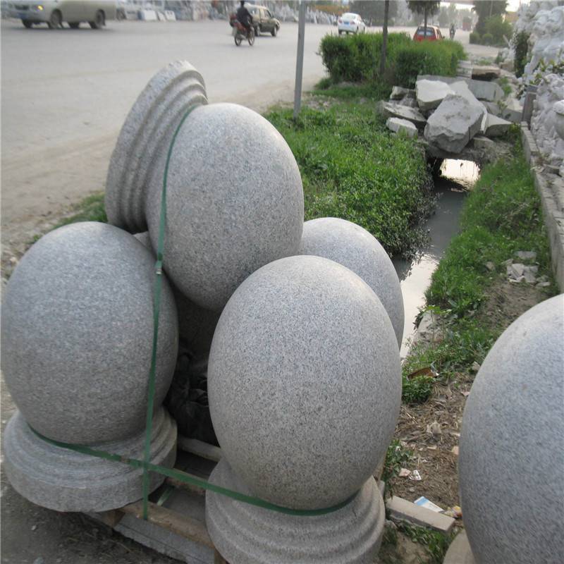 花岗岩阻车石柱广场隔离柱圆球石墩