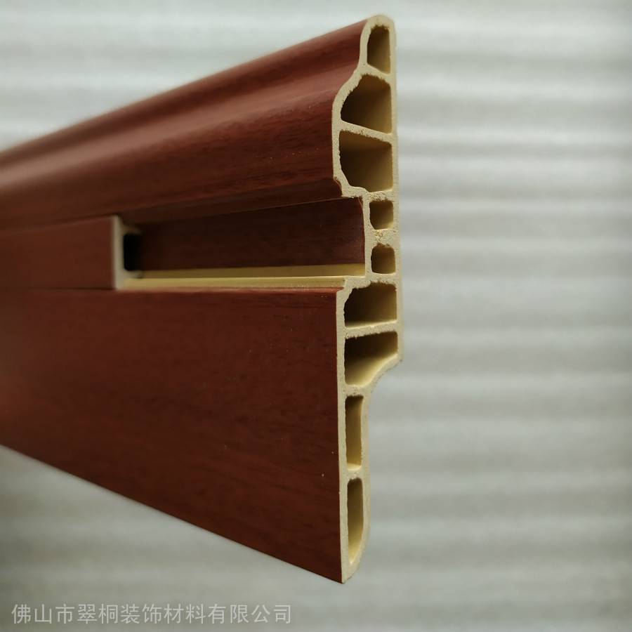 佛山批发黑白色8分pvc地角线石塑地板木纹灰踢脚板防水隐钉塑胶地脚线