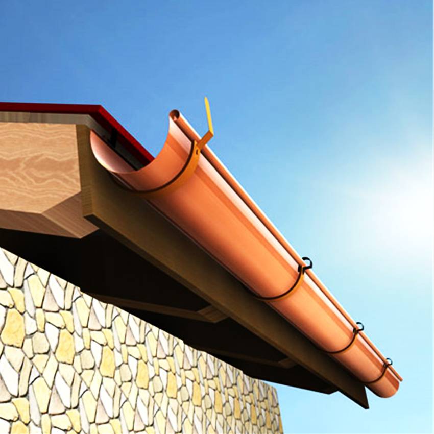 吉林榆树古建筑檐沟水槽半圆形天沟pvc檐槽产品样式多