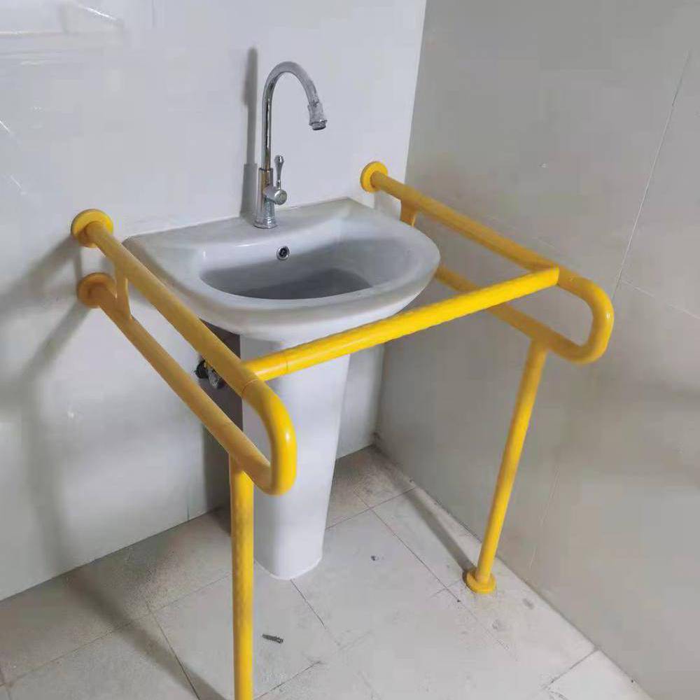无障碍落地洗手盆扶手联升尼龙不锈钢立式柱盆扶手ls075