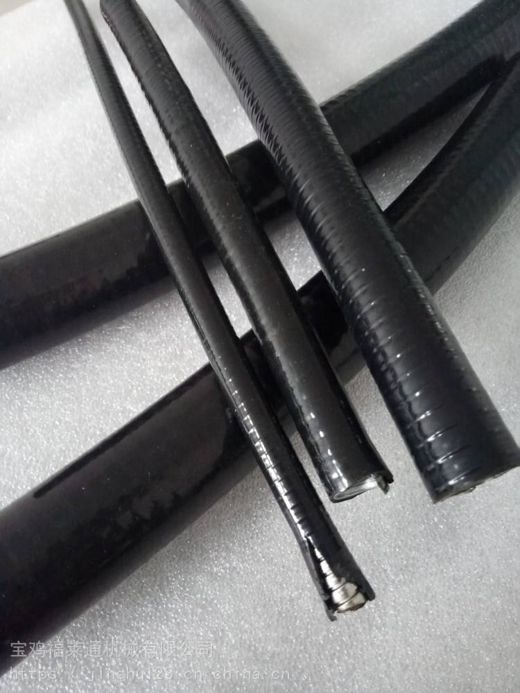 宁国福莱通黑色不锈钢双扣包塑蛇皮管Φ20平包塑金属软管国标加厚阻燃