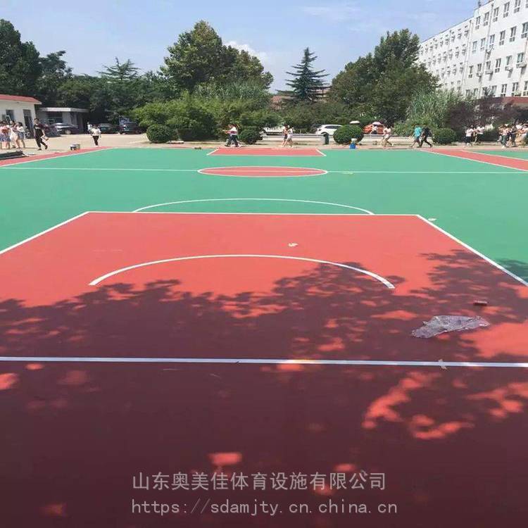 塑胶篮球场 羽毛球场地板胶 环保硅PU篮球场