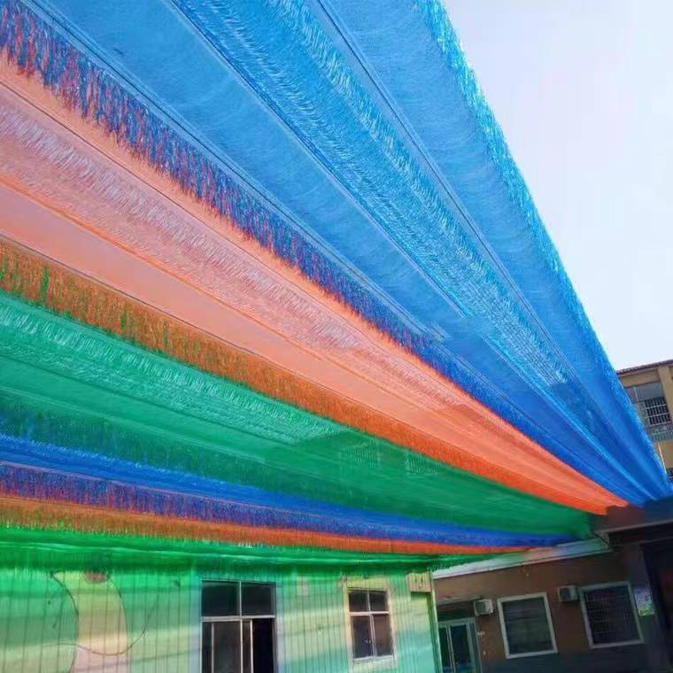 郑州彩色遮阳网幼儿园遮阴防晒网游乐场水上乐园遮阳网带流苏.