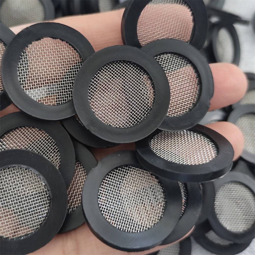 橡胶包304滤网1寸水表过滤网片橡胶圈过滤垫片30213mm