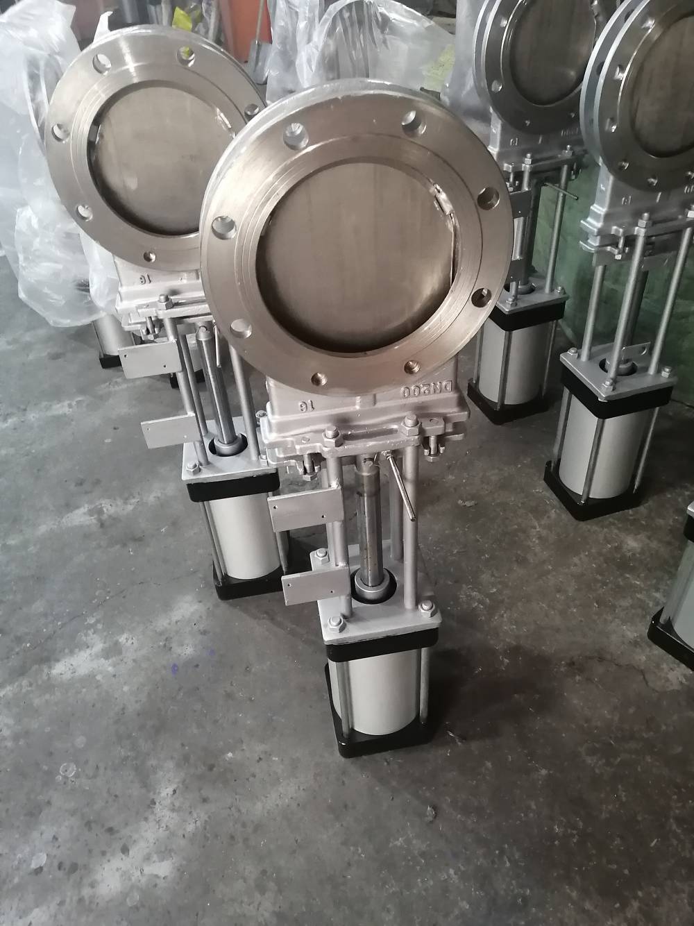 304不锈钢明杆气动刀型闸阀气动矿浆阀pz673hw10pdn250洗煤厂刀闸阀