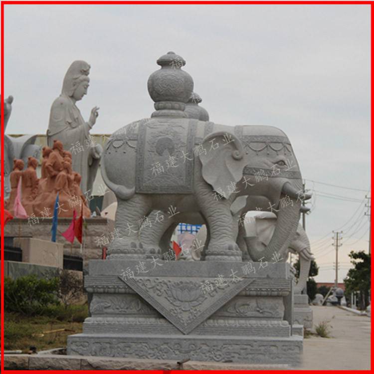 福建石雕大象厂家城市广场青石大象一对花岗岩大象价格石雕协会推荐单位