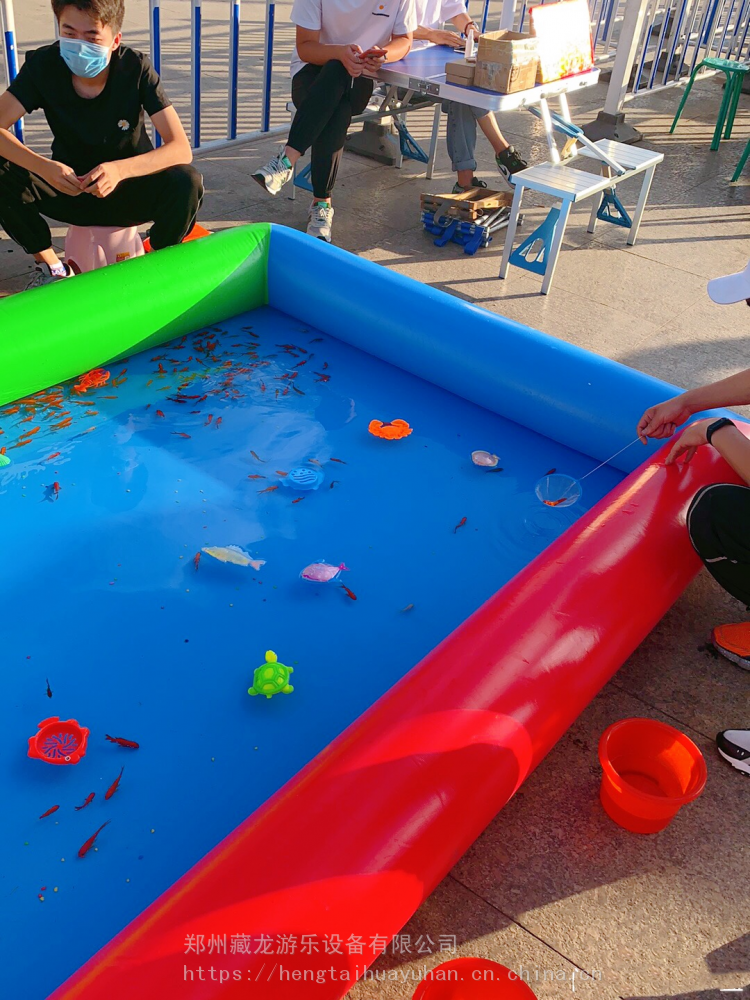 摆摊做活动儿童钓鱼池套装摆摊宝宝玩具钓鱼池子哪买幼儿玩耍充气钓鱼