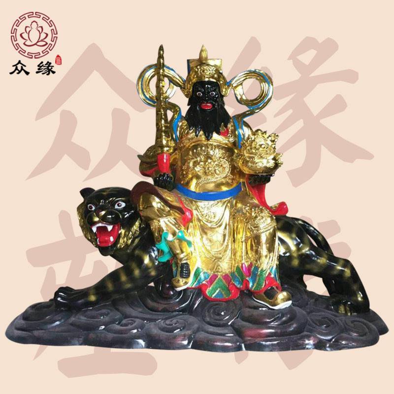 中国道教正财神赵公明神像木雕石雕铜雕赵天君神像