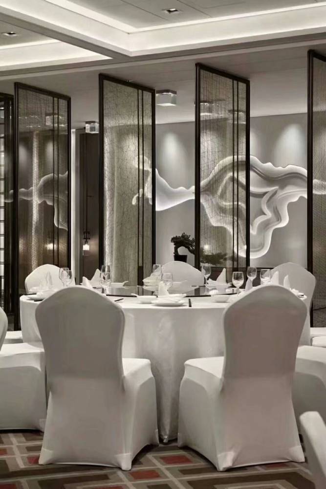 山水夹丝夹娟夹胶钢化玻璃隔断屏风背景墙装饰高隔断屏风