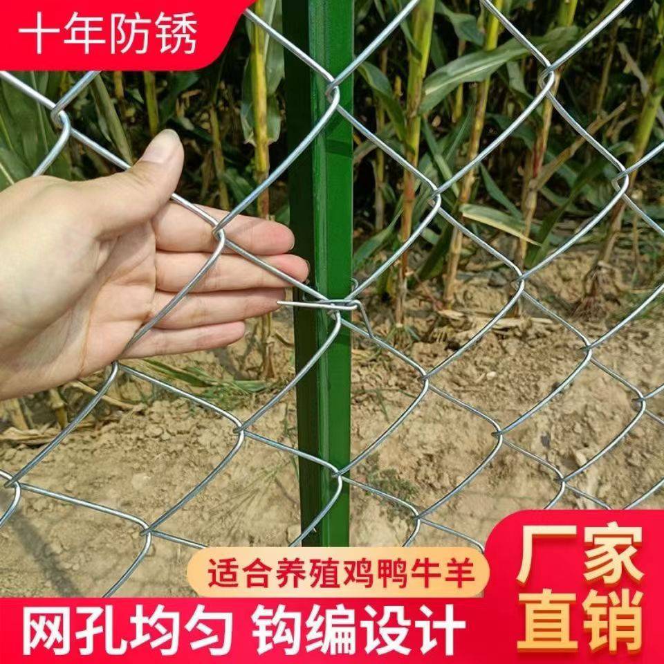 山東供應菱形編織勾花網廠鍍鋅絲不生鏽圍欄防護網養殖牛羊雞鴨鵝狗等