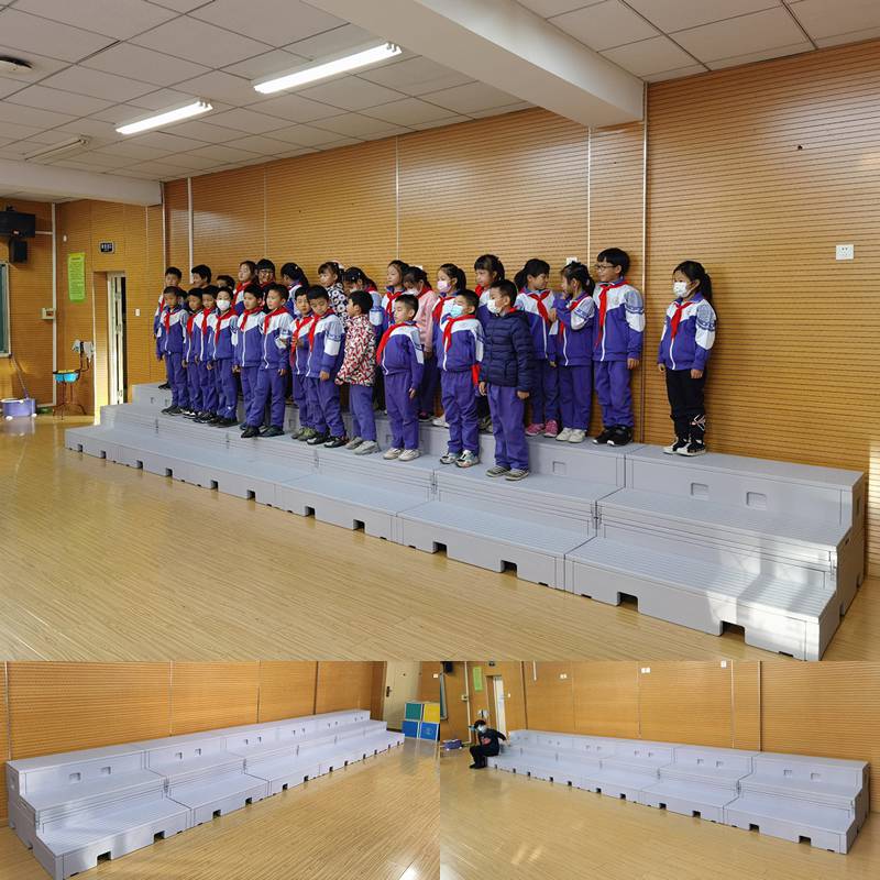 幼儿园pe塑料可折叠翻转移动合唱台小舞台