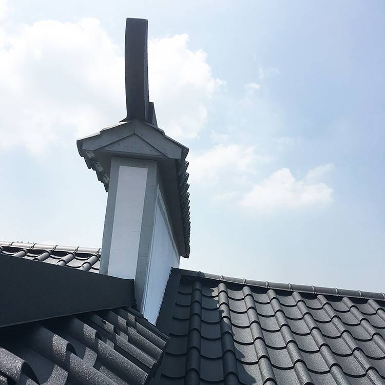 【0.6mm厚彩钢仿古瓦配件 飞檐b型 咬合式彩钢牛角金属飞檐】价格_厂