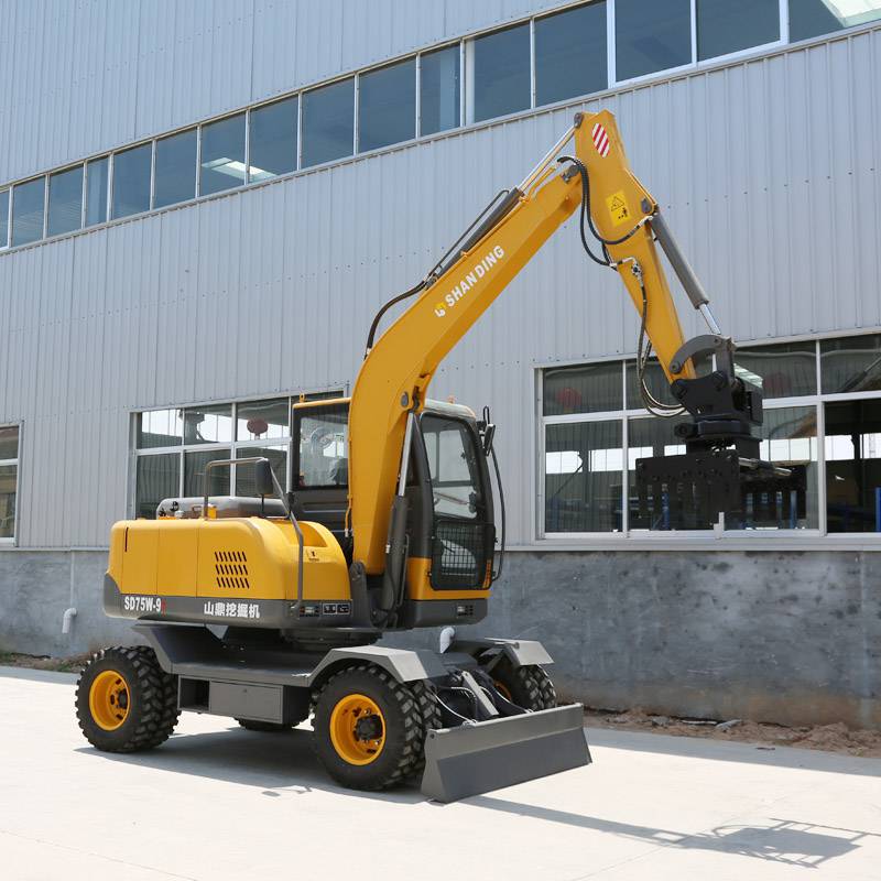 厂家供应钢厂用的轮式抓钢机胶轮挖掘机75型轮挖