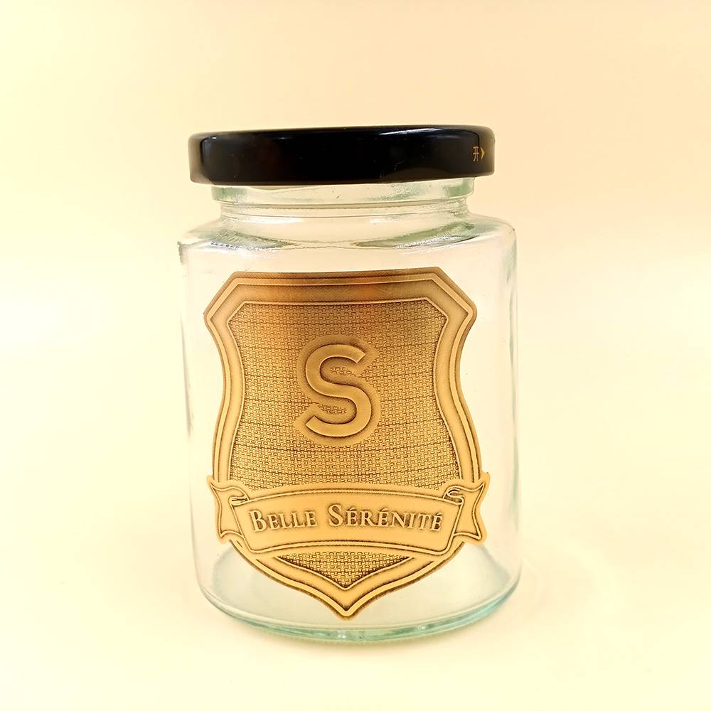 3d浮雕金色铝箔纸不干胶商标贴防水抗高温日化品标签图片