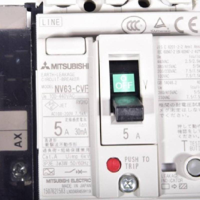 保証書付】 新品 MITSUBISHI三菱電機 NV63-CVF 3P 40A AC100-240V 100mA 用漏電遮断器 