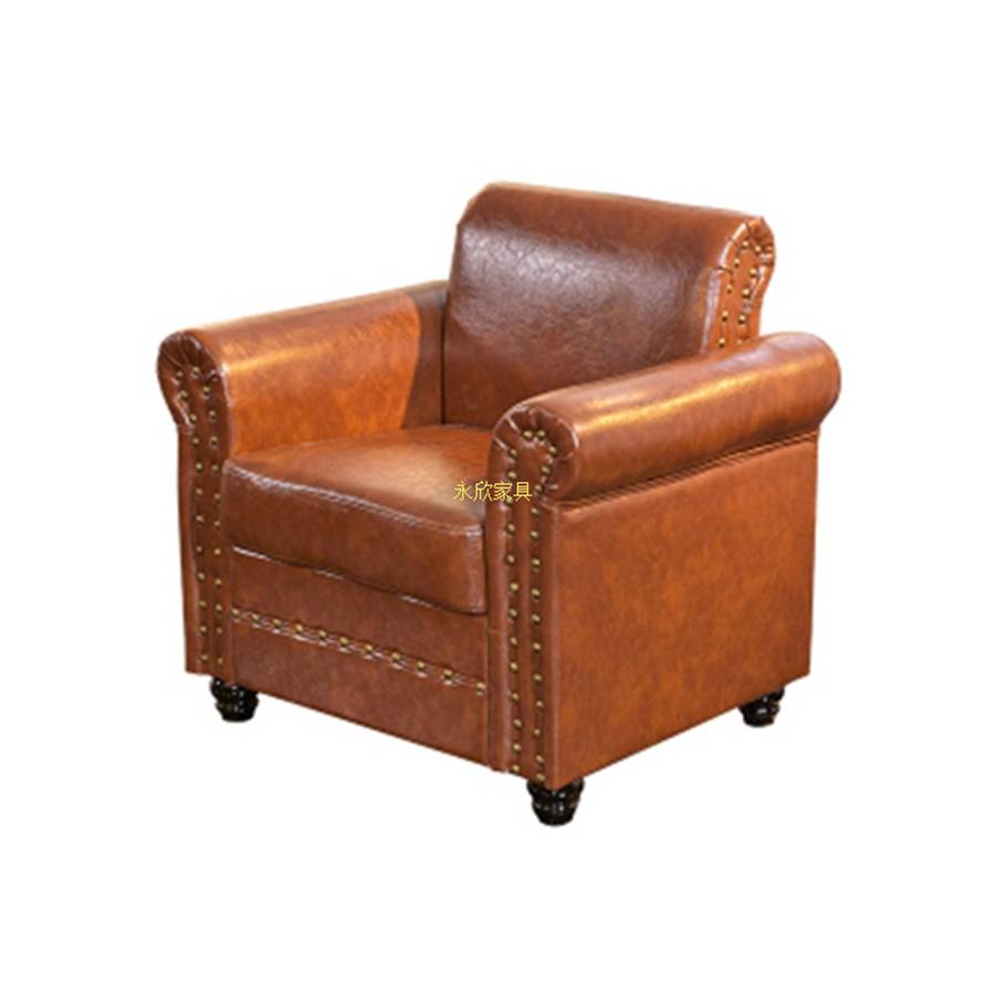 修水县酒店会所家具皮革小沙发