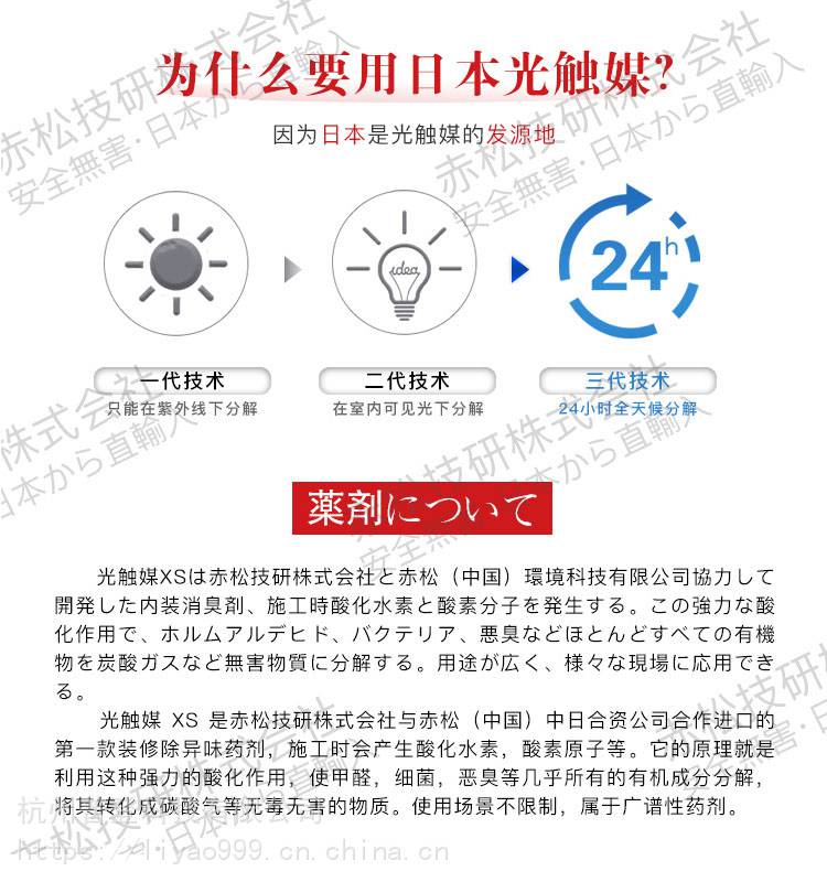 新房装修除味剂进口光触媒xs杀菌除醛除味剂日本进口光触媒 价格 厂家 中国供应商