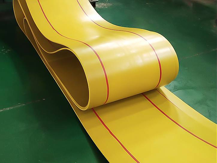 结实帆布橡胶工业提升机输送机传动用黄色平胶带可定制