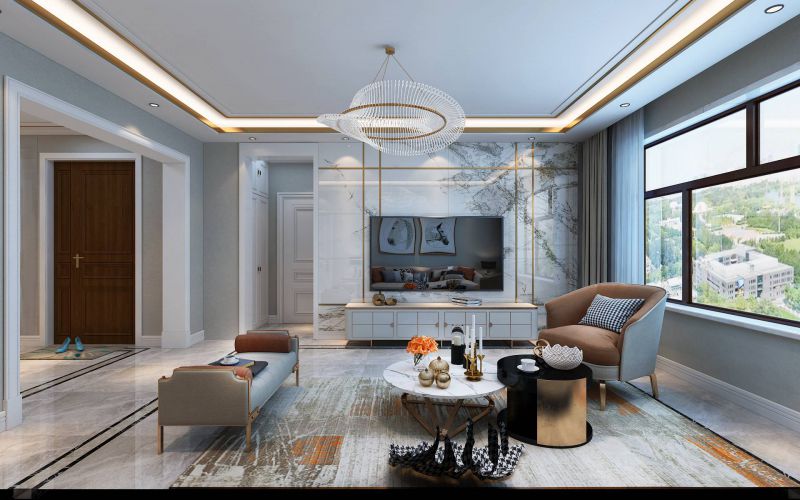 哈尔滨鸣雀装饰打造110㎡现代轻奢风格