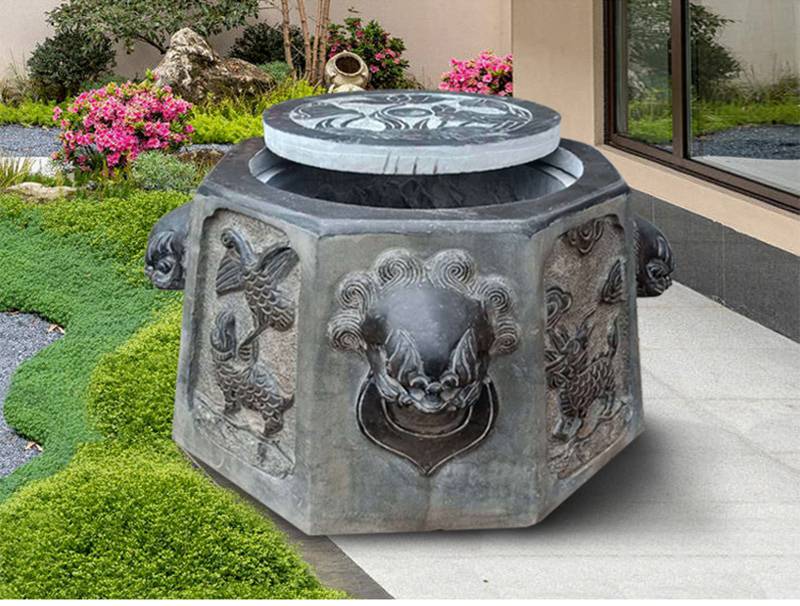 石雕青石井口井圈仿古井口石材老井口井套石头井盖大理石庭院井圈