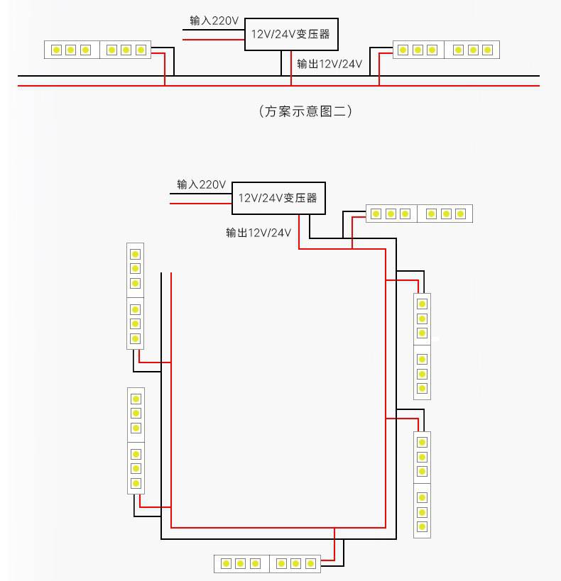 流水灯带接线图图片