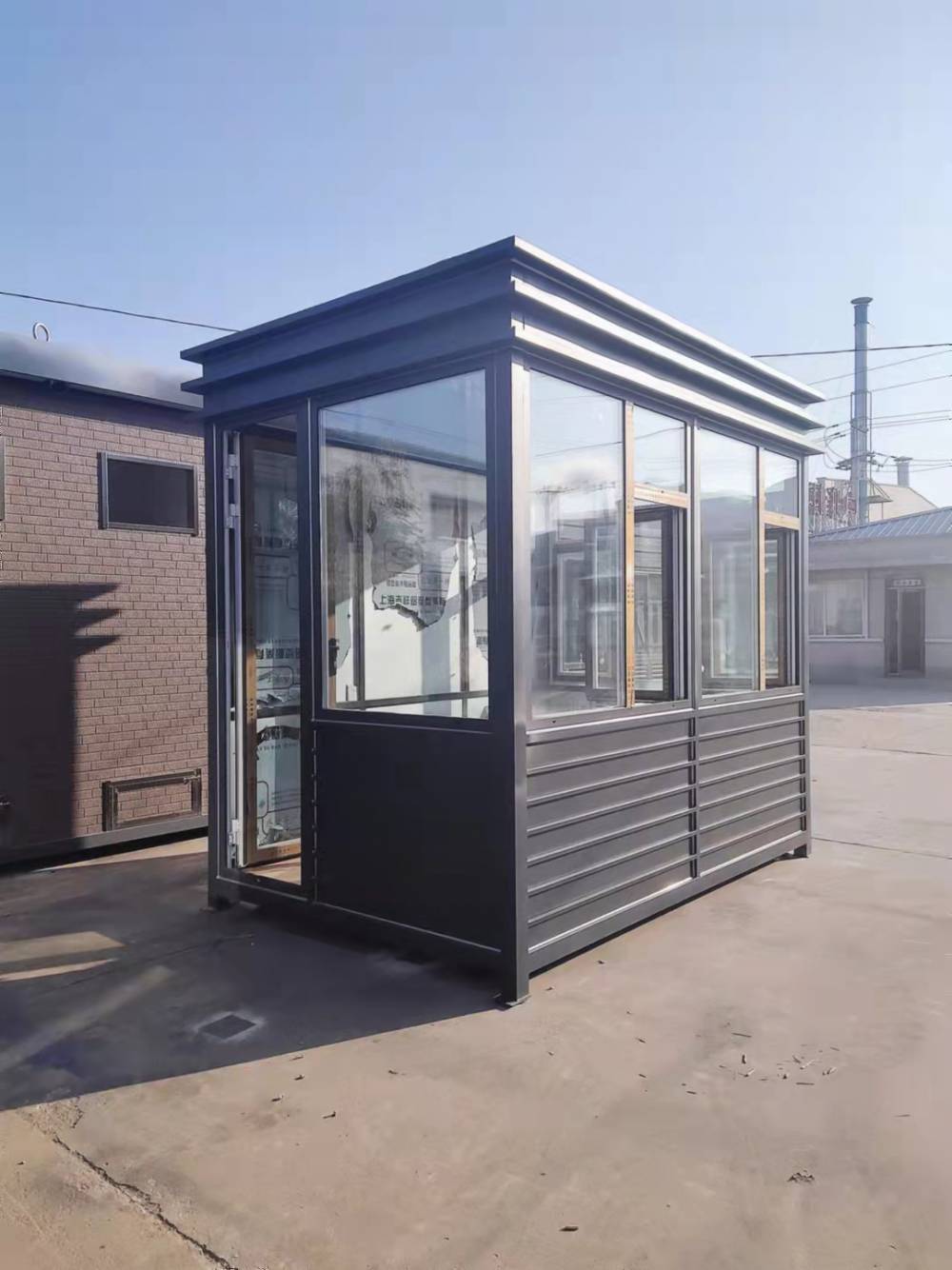 葫芦岛收费岗亭常规不锈钢岗亭物业值班岗亭成品发货东三省