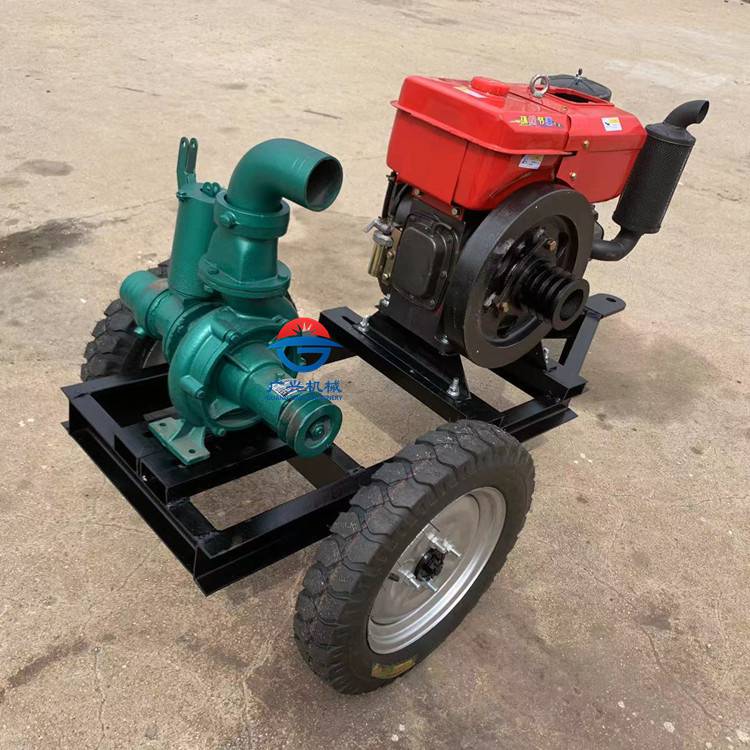 移动抽水泵水冷柴油机抗旱排涝清水泵6寸22马力大流量抗旱水泵