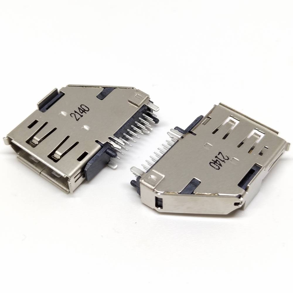 大dp20pin侧插母座四脚固定有柱displayport高清音频接口插座图片