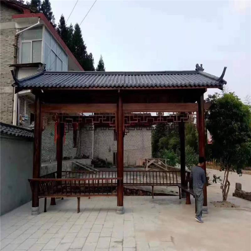 防腐木树脂瓦长廊 巴南树脂瓦长廊 江津树脂瓦长廊 树脂瓦景观长廊