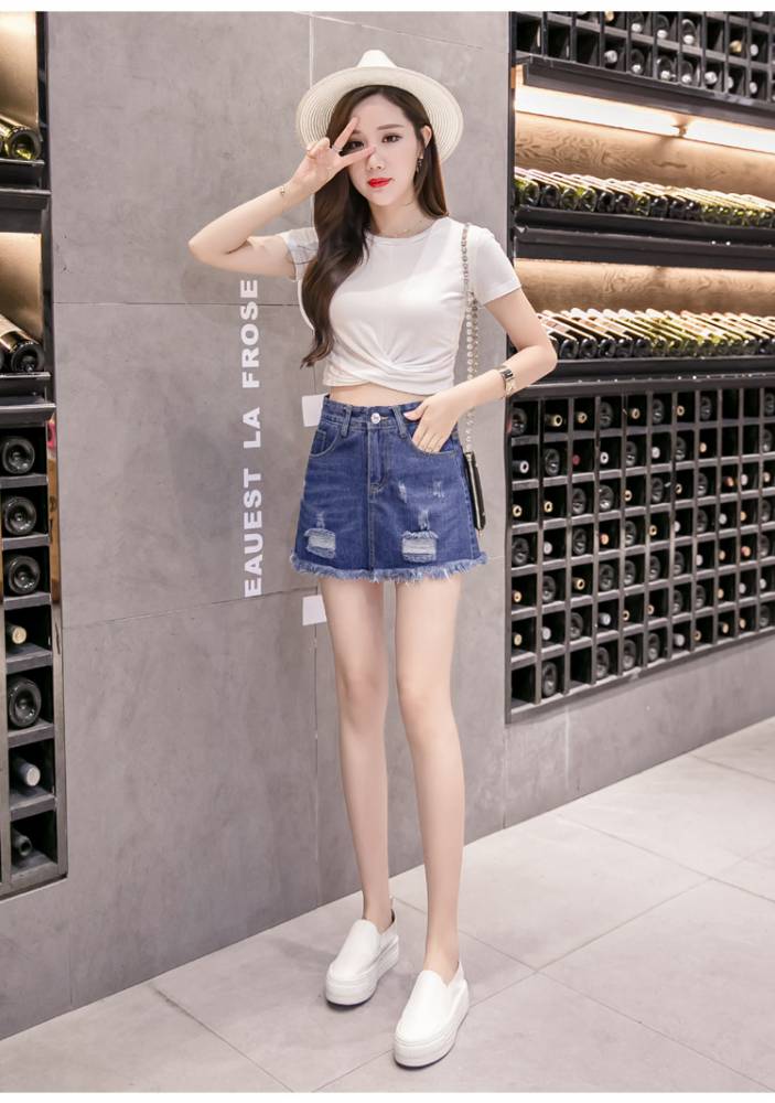 网怎么样夏季休闲女牛仔短裤山东烟台进货渠道出口台湾女牛仔短裙