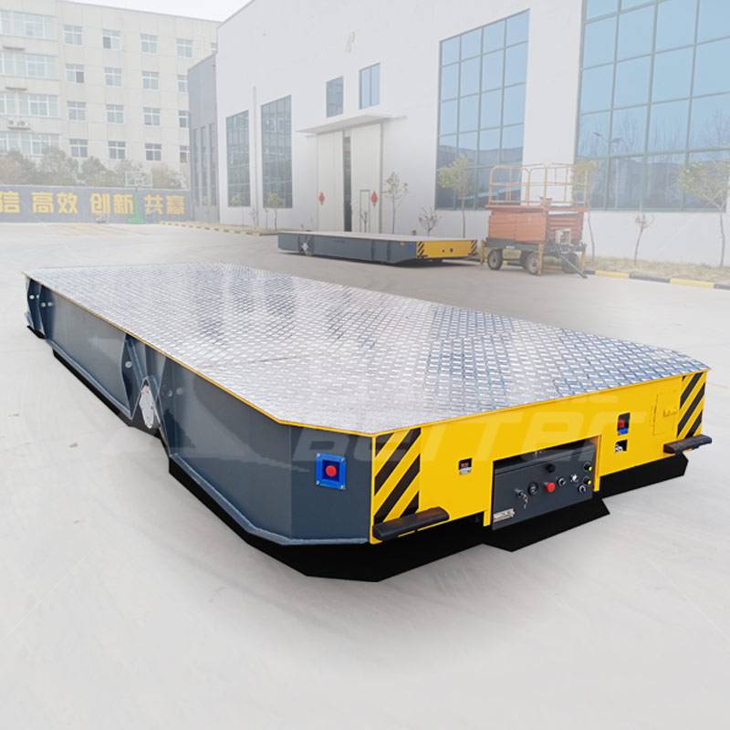 16吨电动平板车大型遥控摆渡车下料升降平板车百特智能