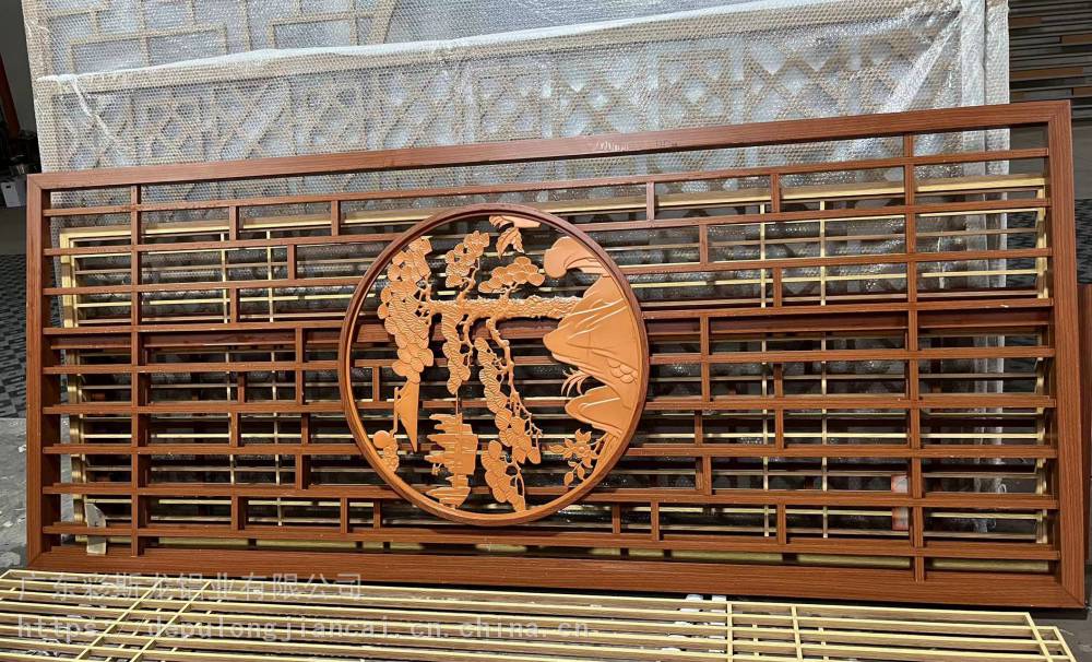 铝管焊接铝合金窗花热转印木纹造型铝花格