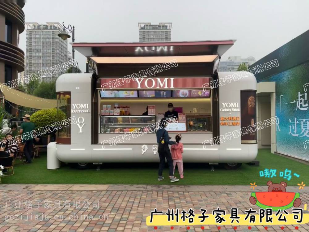 广场双层巴士餐车 美食街移动美食亭 夜市小吃咖啡售卖屋 广场餐饮商品花车