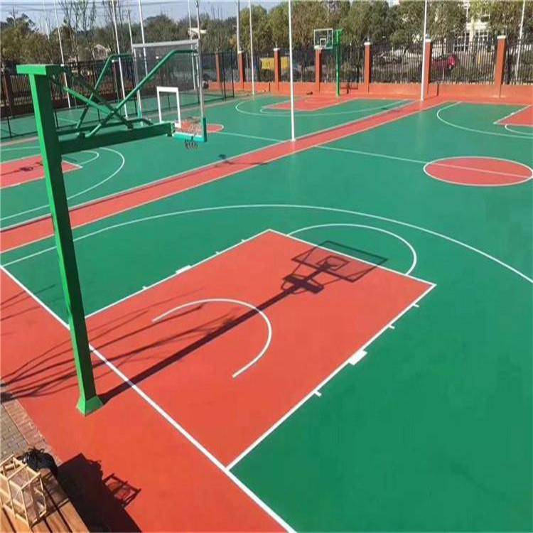 硅pu球场篮球弹性层运动塑胶场地硅pu面层材料羽毛球场地胶新亿傲泰
