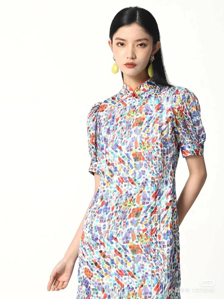 上海新中式女装秦艺23秋连衣裙旗袍款复古国风专柜撤柜品牌折扣尾货