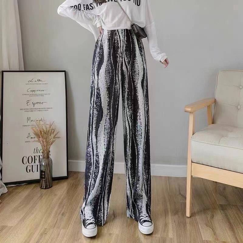 辽宁锦州中老年女阔腿裤新款春秋扎染休闲裤批发