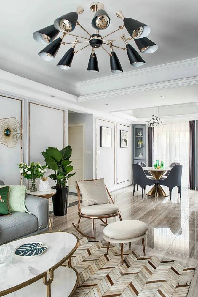 轻舟装饰127㎡现代混搭美式轻奢简约大杂烩装出你没见过的风格