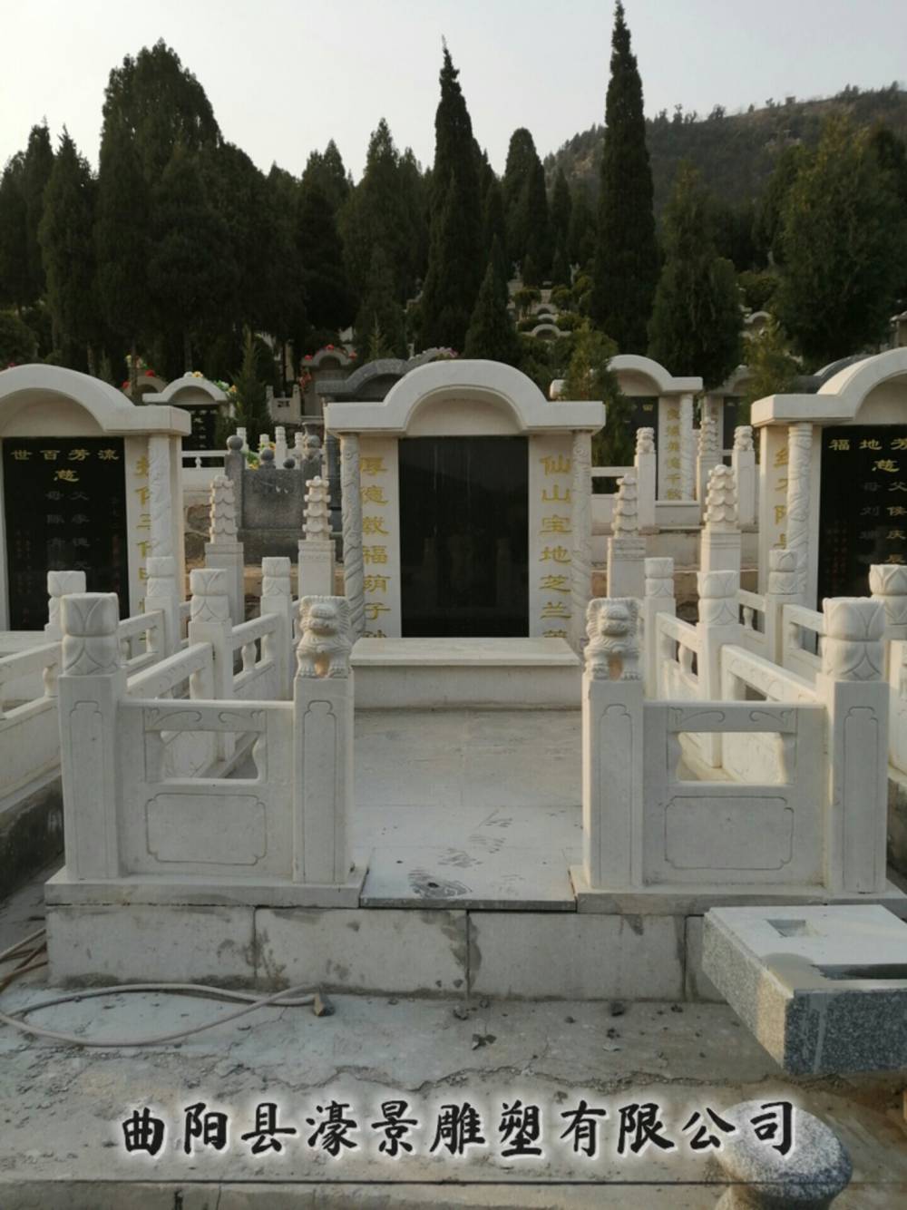 石雕墓碑花岗岩大理石墓碑豪华家族墓农村墓碑刻字碑濠景雕塑